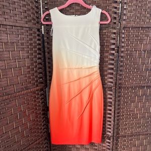 Calvin Klein Ombré Orange and White shift Dress Size 2